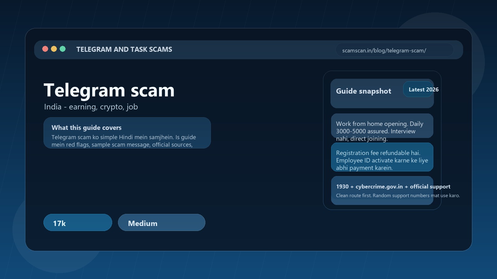Telegram scam India - earning, crypto, job cover image