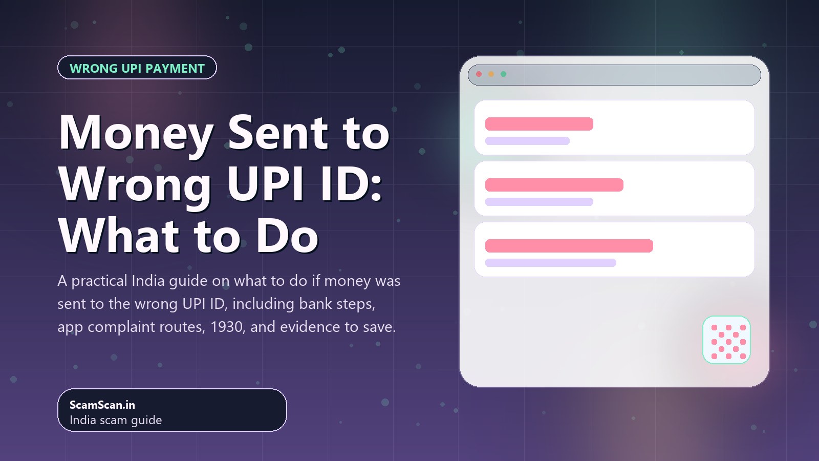 Money Sent to Wrong UPI ID: What to Do cover image