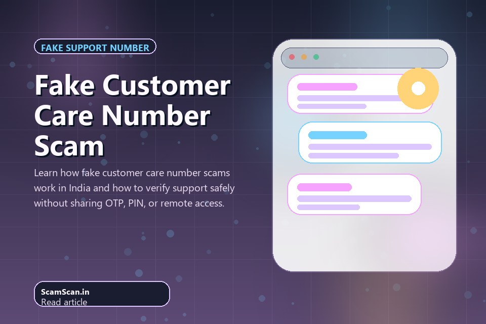 Fake Customer Care Number Scam cover image